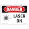 Signmission OSHA Danger Sign, Laser On, 7in X 5in Decal, 7" W, 5" H, Landscape, Laser On OS-DS-D-57-L-1672 - alternate 1